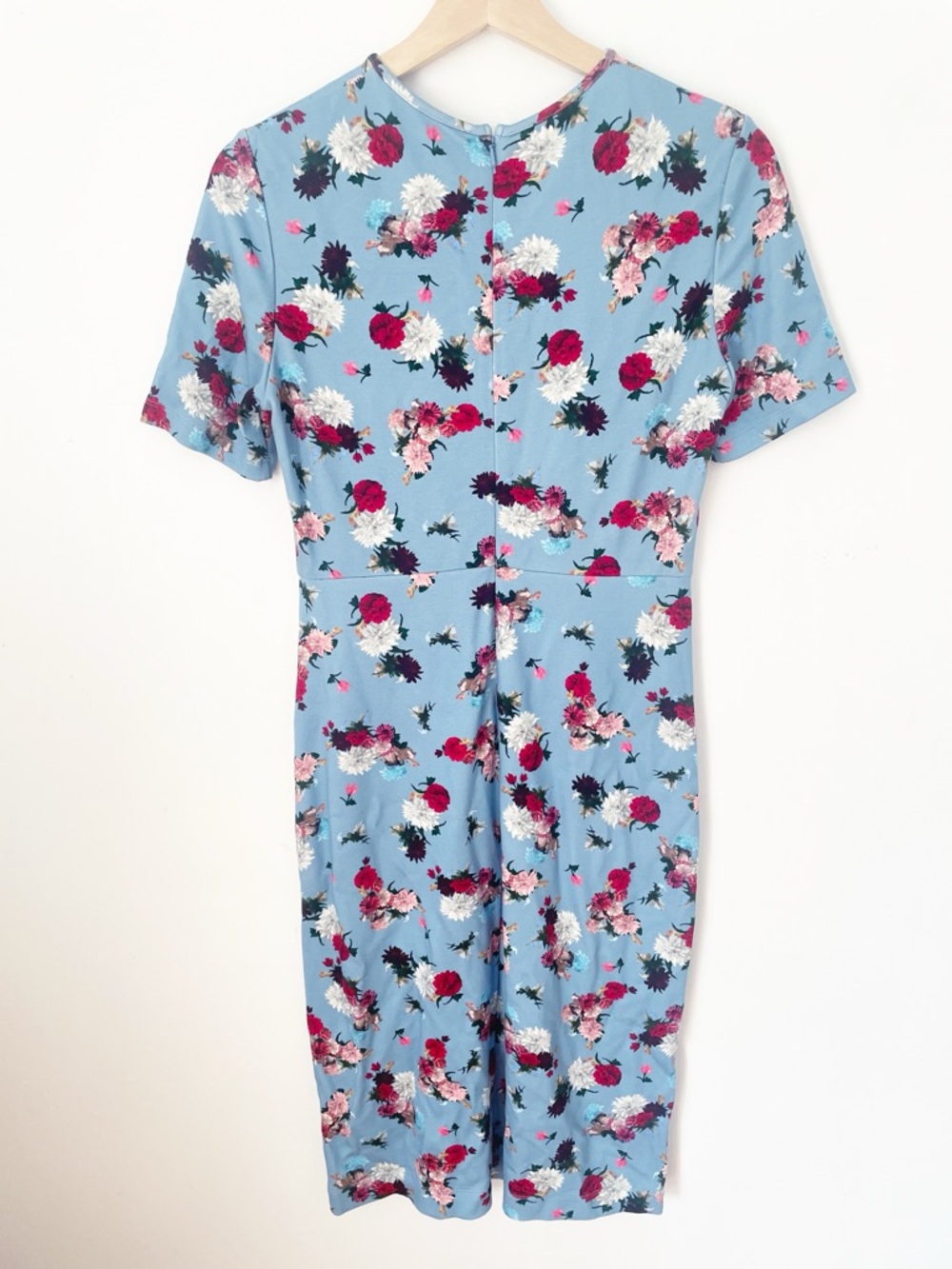 ERDEM Essie Floral Ponte Dress in blue size 6 - Picture 6 of 11